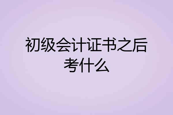 初级会计证书之后考什么