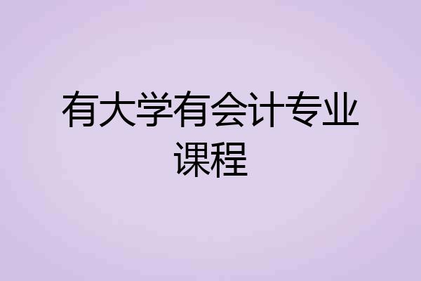 有大学有会计专业课程