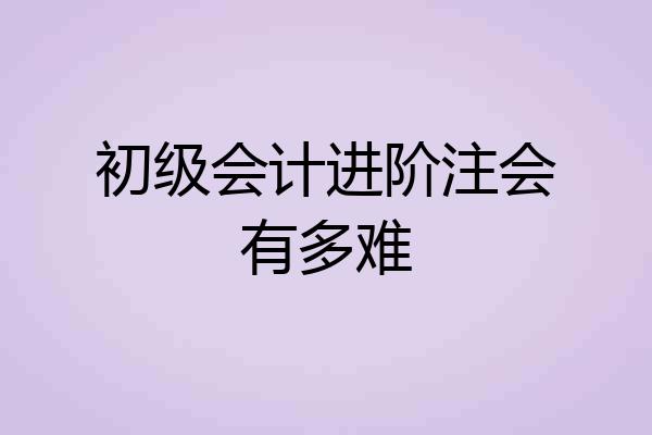 初级会计进阶注会有多难