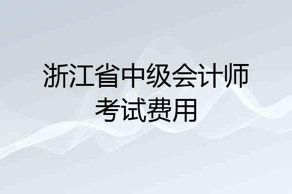浙江省中级会计师考试费用