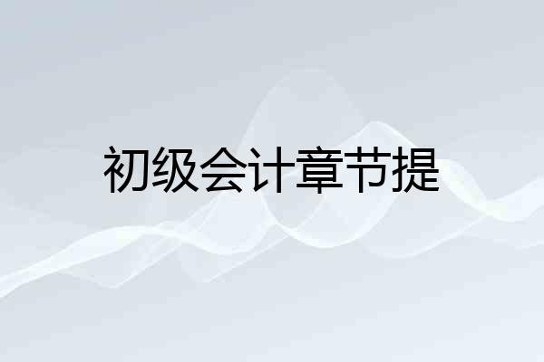 初级会计章节提