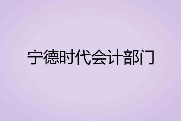 宁德时代会计部门