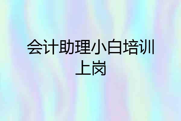 会计助理小白培训上岗