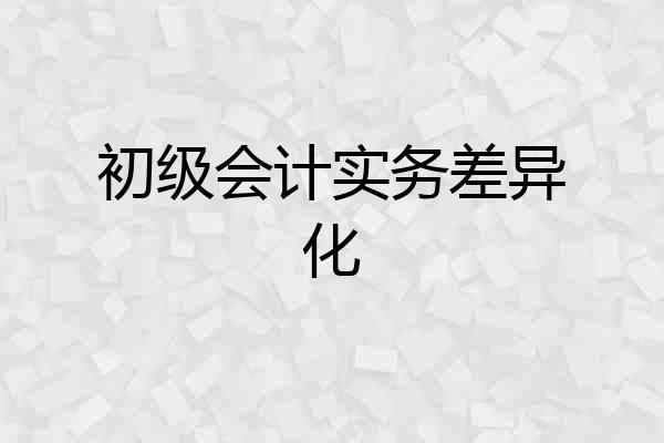 初级会计实务差异化