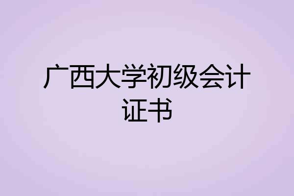 广西大学初级会计证书