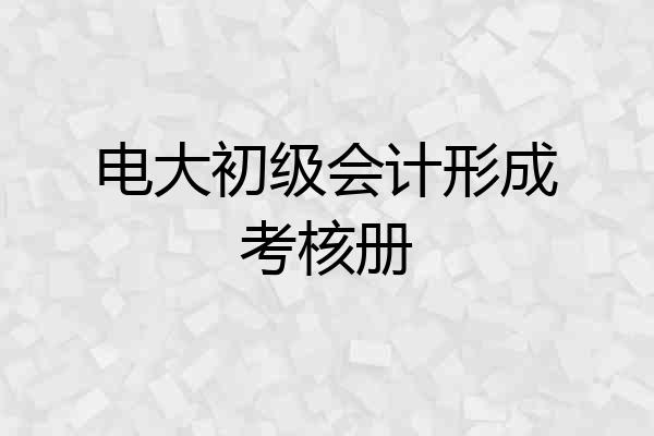 电大初级会计形成考核册