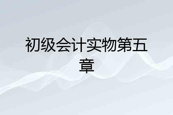 初级会计实物第五章