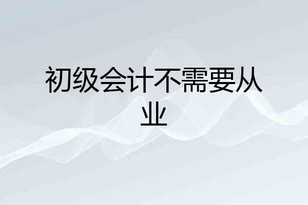 初级会计不需要从业