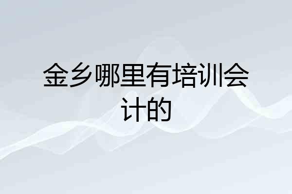 金乡哪里有培训会计的
