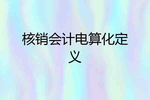 核销会计电算化定义