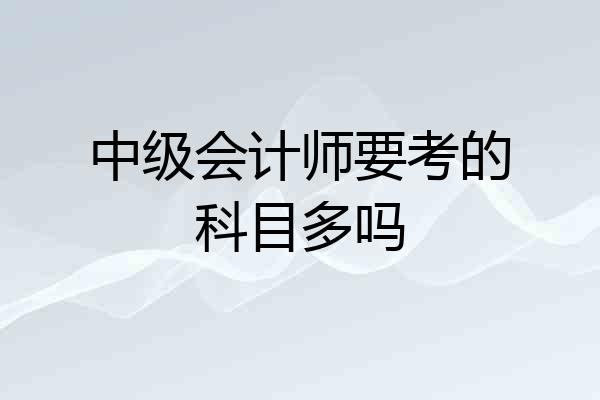 中级会计师要考的科目多吗