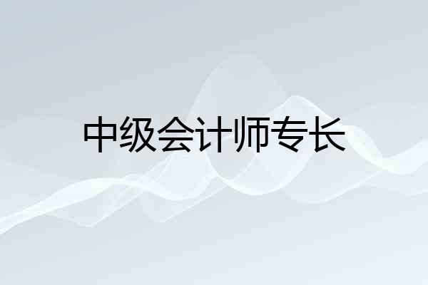 中级会计师专长