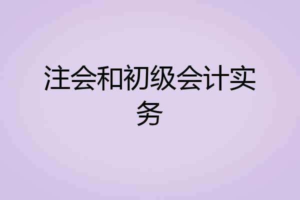 注会和初级会计实务