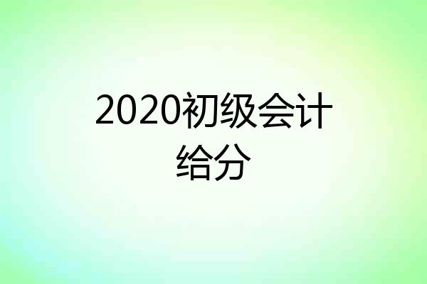2020初级会计给分