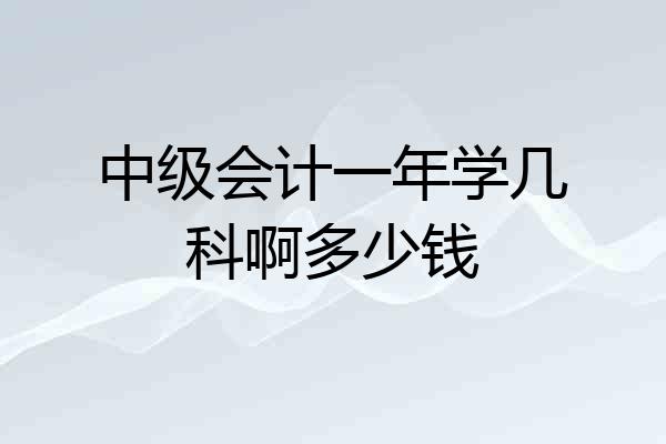 中级会计一年学几科啊多少钱