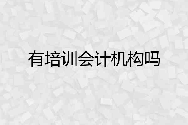 有培训会计机构吗