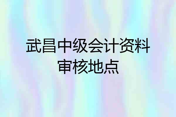 武昌中级会计资料审核地点