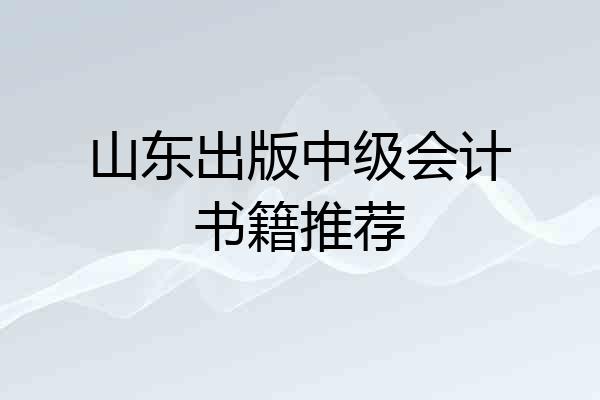 山东出版中级会计书籍推荐