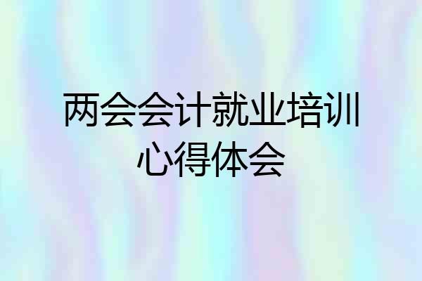 两会会计就业培训心得体会
