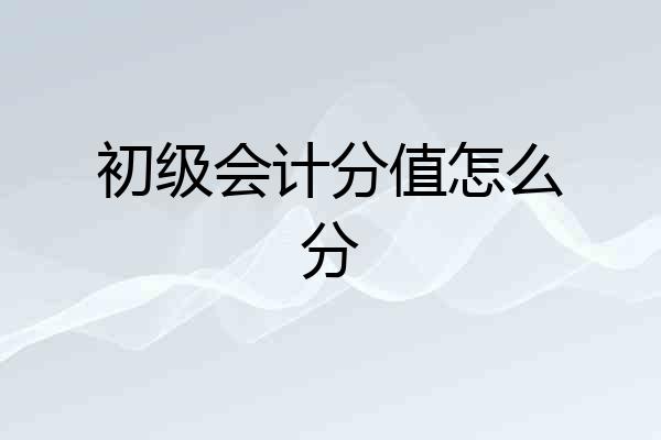 初级会计分值怎么分