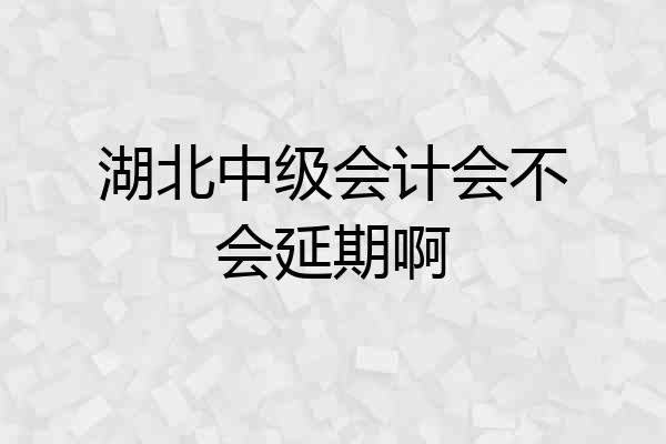 湖北中级会计会不会延期啊