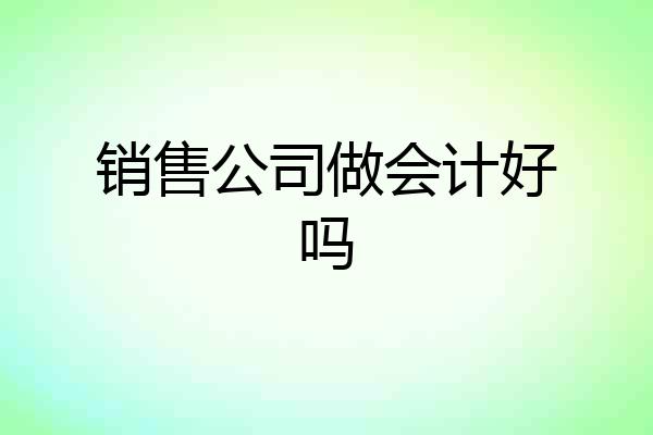 销售公司做会计好吗
