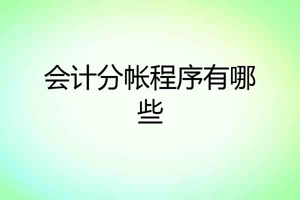 会计分帐程序有哪些