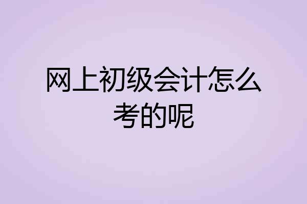 网上初级会计怎么考的呢