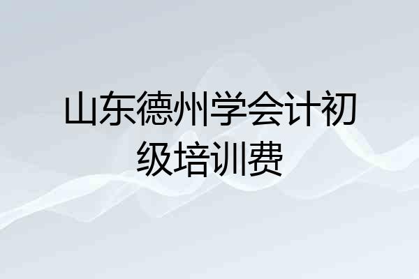 山东德州学会计初级培训费