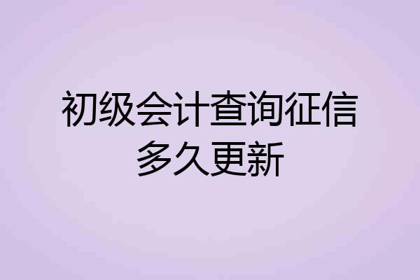 初级会计查询征信多久更新