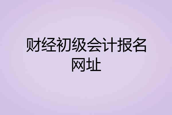 财经初级会计报名网址