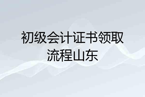 初级会计证书领取流程山东