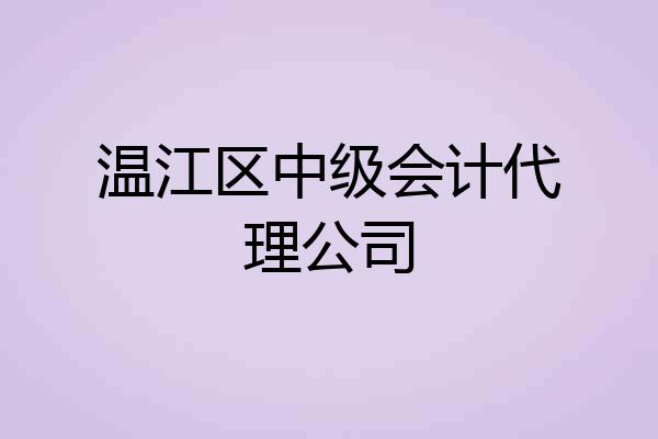 温江区中级会计代理公司