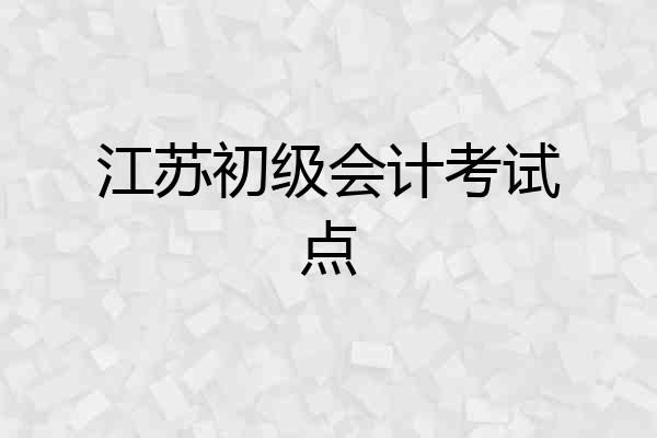 江苏初级会计考试点