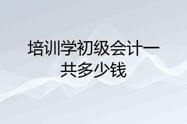 培训学初级会计一共多少钱