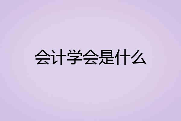 会计学会是什么