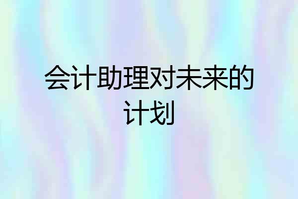会计助理对未来的计划