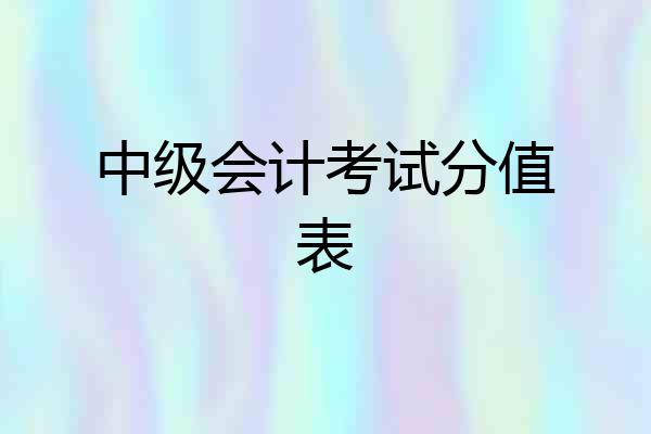 中级会计考试分值表