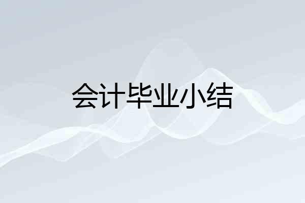 会计毕业小结