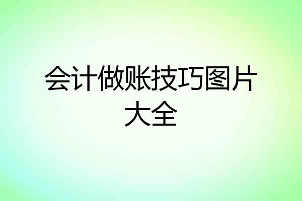 会计做账技巧图片大全