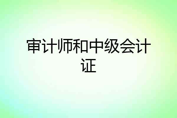 审计师和中级会计证