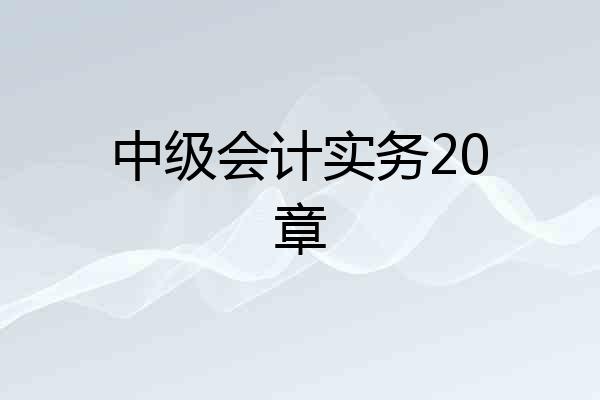 中级会计实务20章