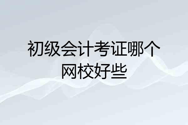 初级会计考证哪个网校好些