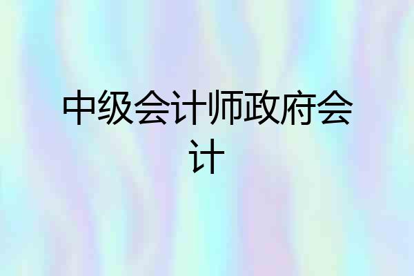 中级会计师政府会计