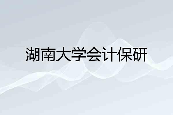 湖南大学会计保研