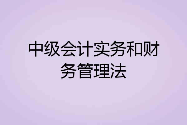 中级会计实务和财务管理法