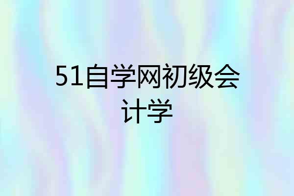 51自学网初级会计学