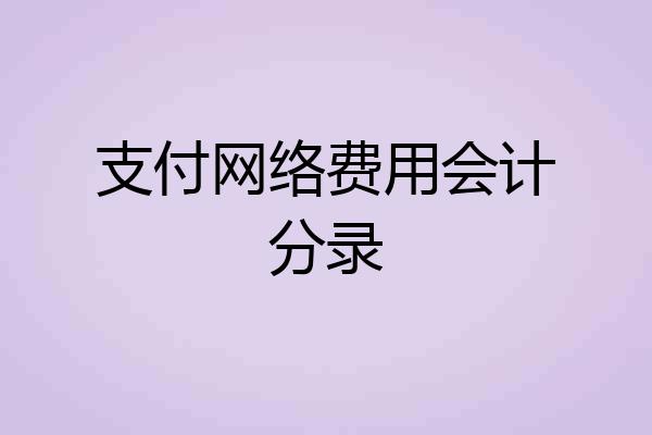 支付网络费用会计分录