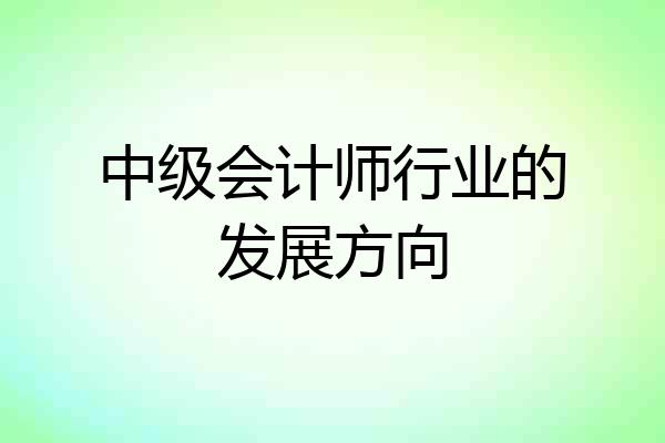 中级会计师行业的发展方向