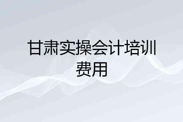 甘肃实操会计培训费用